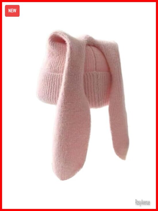 Long Ears Bunny Beanie Knit Hat Cute Winter Cap Warm Rabbit Skull Cap